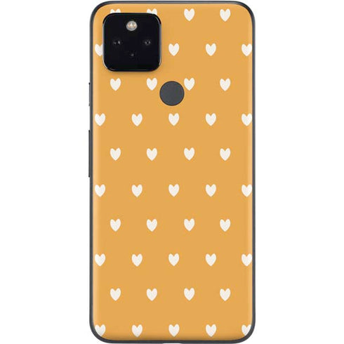 Yellow and White Hearts Google Pixel 4a 5G Skin